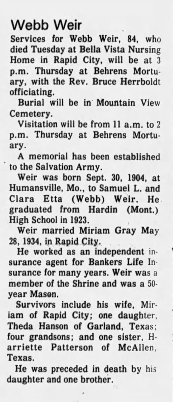 Clipping from Rapid City Journal